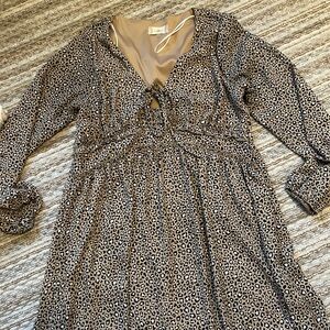 Altar'd State Tan and Black Long Sleeve Dress